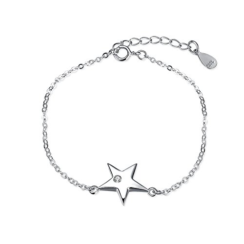 1904810194326 Hrph Mode bijoux bracelet argent 925 sterling étoile lune chaîne 18cm fine jewelry