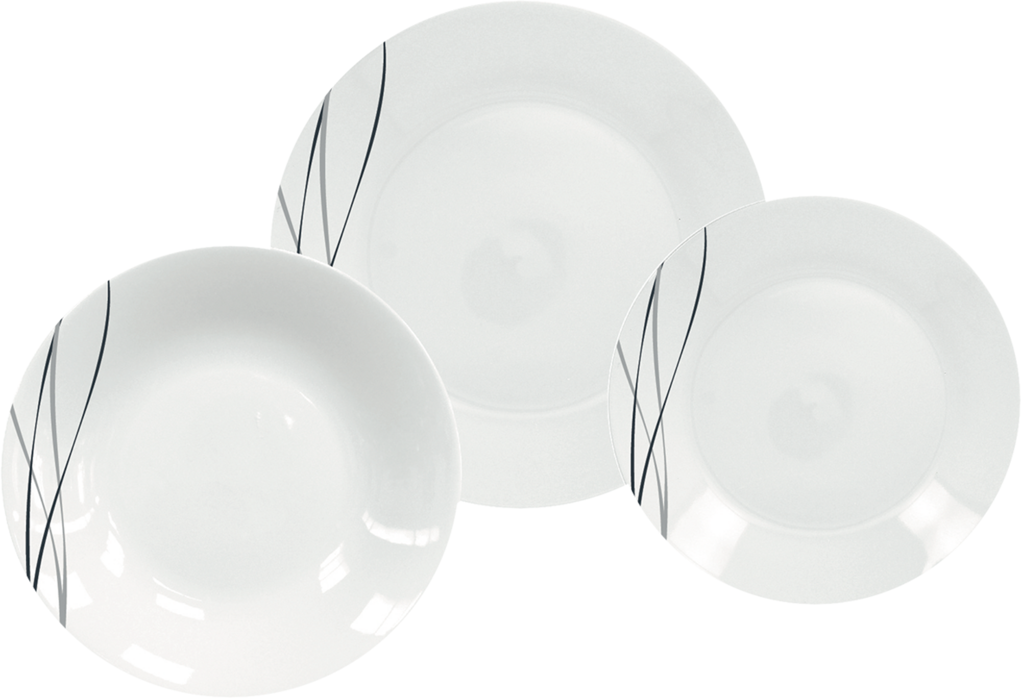 Service de vaisselle 18 pièces PERLE coloris blanc - Conforama