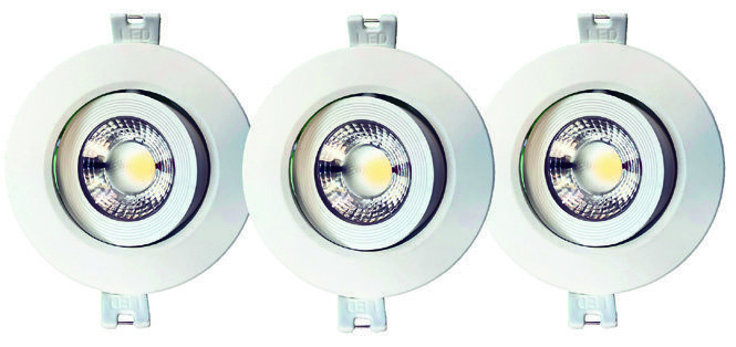 Lot De 3 Spots LED Encastrables Orientables - GU10 Max 7W - Extra Plats - Blanc - Ø80mm, Profondeur 22mm