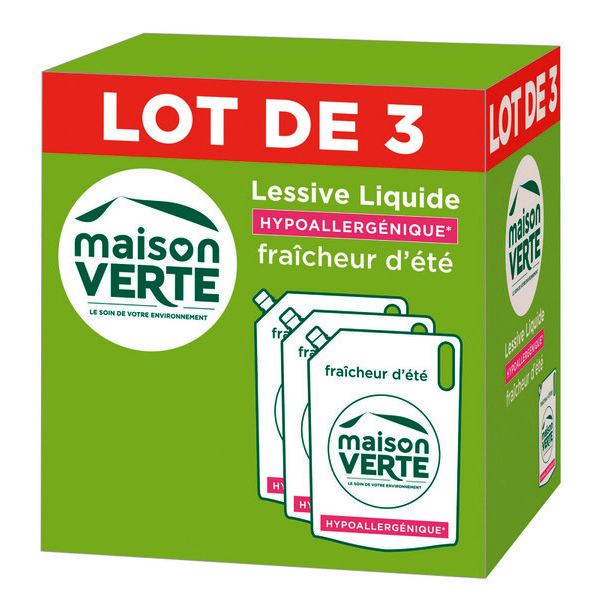 Lessive liquide peaux sensibles hypoallergenique recharge, l'Arbre Vert  (1.53 l)