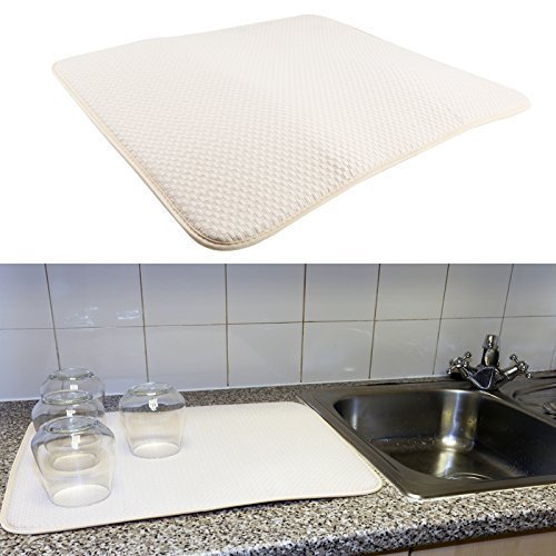 Tapis égouttoir à Vaisselle En Microfibre Super Absorbant - Lavable En Machine - Séchage Rapide - Résistant à La Chaleur - Pour Comptoir De Cuisine - 45,7 X 61 Cm