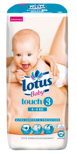 Couches bébé taille 3 : 5 - 9kg douceur naturelle LOTUS BABY : le