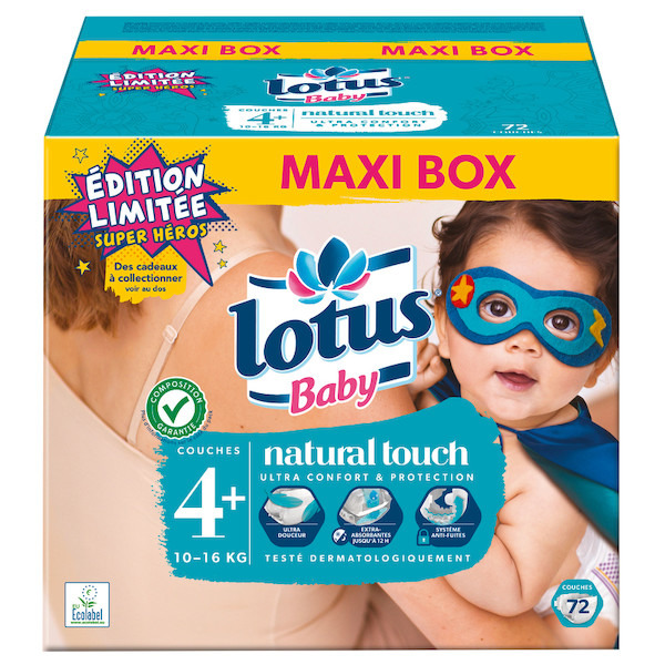 LOTUS Lotus baby Natural touch mega pack couches taille 4+ (10