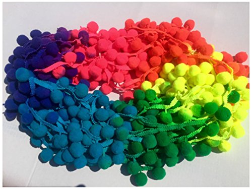 Nastro Con Pompon Viola Intenso 20 M - Frange Per Cucito Fai Da Te, Decorazione Artigianale, Per Abiti, Tende, Matrimoni, Progetti Creativi, Pom Pom Da 1 Cm