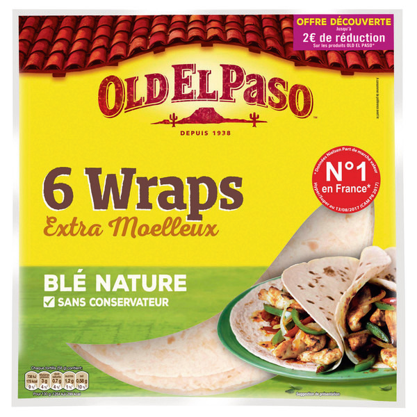 oldelpaso Wraps blé nature Extra en promo