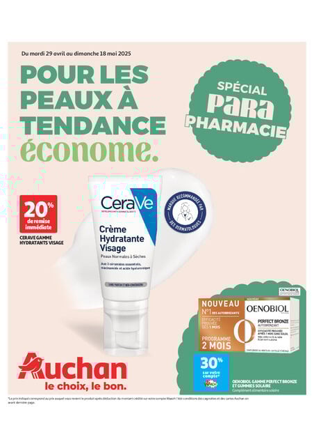 Auchan Pour les peaux à tendance économe