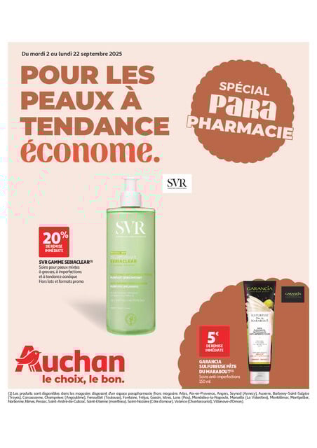 Auchan Pour les peaux à tendance économe