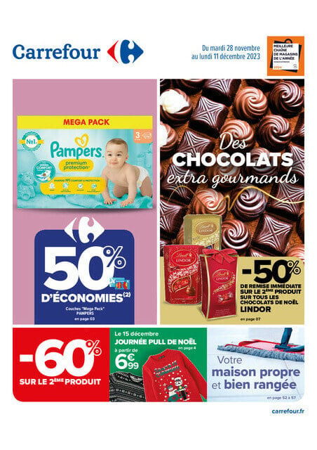 Carrefour C'est maintenant, 50% d'économies et Les Chocolats de Noël