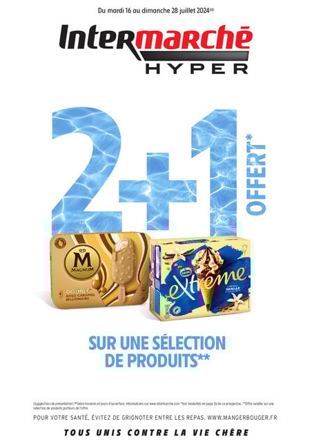 Intermarché 2+1 offert sur une sélection de produits