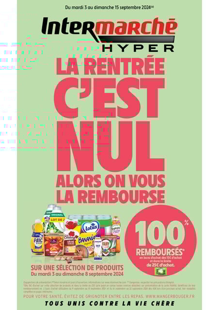Intermarché 100 % remboursé en bons d’achat sur une sélection de produits
