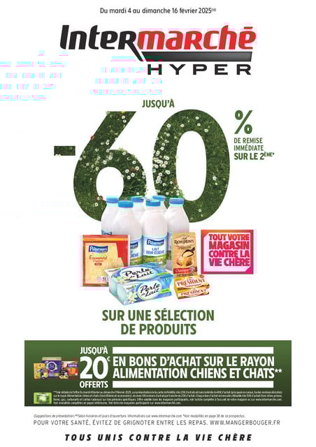 Intermarché Jusqu'à -60 % de remise immédiate sur le 2ème sur une sélection de produits