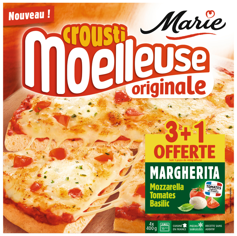 PIZZA MARGHARITA CROUSTI X3 + 1 OFFERTE MARIE