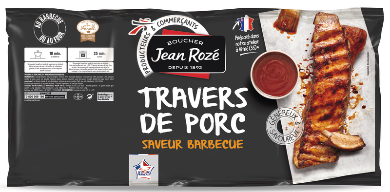 TRAVERS DE PORC PRECUIT MARINE SAUCE BARBECUE J...