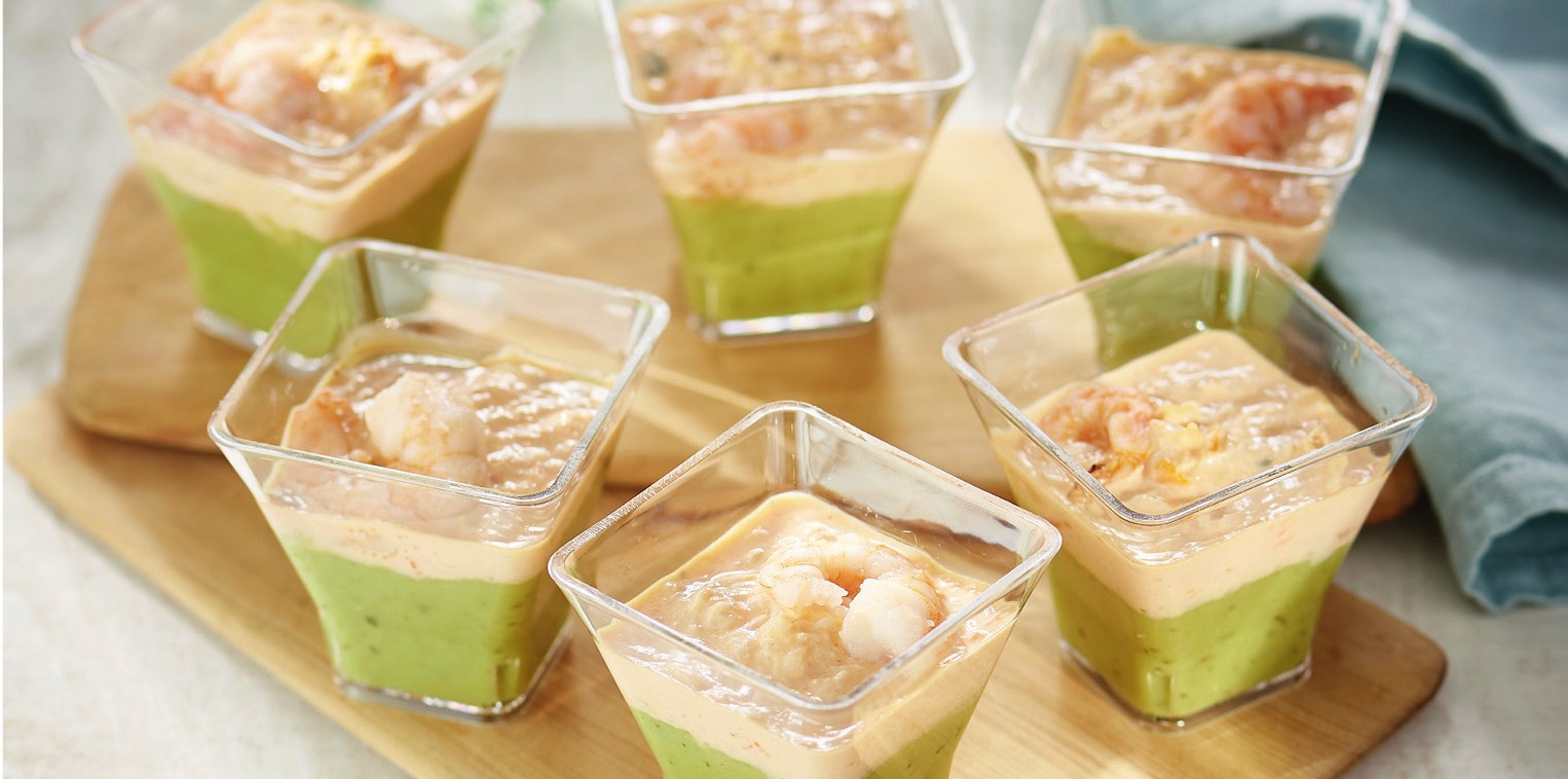  6 VERRINES AVOCAT ET COCKTAIL DE CREVETTES  code EAN 3700009241837 