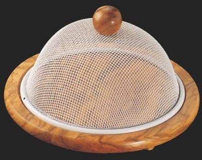 Plateau de fromage rond en bois avec cloche en ...