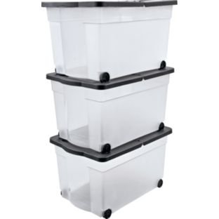 65 L à roulettes avec couvercle, caisse de rang...