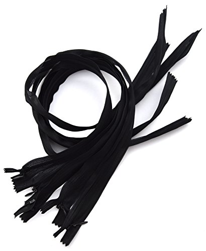 Fermeture éclair invisible, en plastique, noir,...