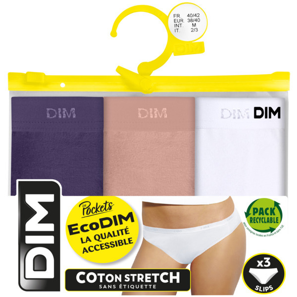 SLIP FEMME POCKET ÉCO COTON X3 