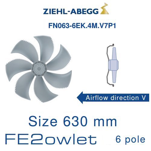 Ventilateur hélicoïde FN063-6EK.4M.V7P1 de Zieh...