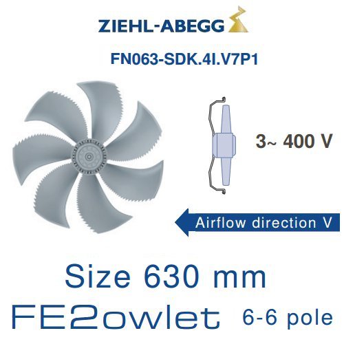 Ventilateur hélicoïde FN063-SDK.4I.V7P1 de Zieh...
