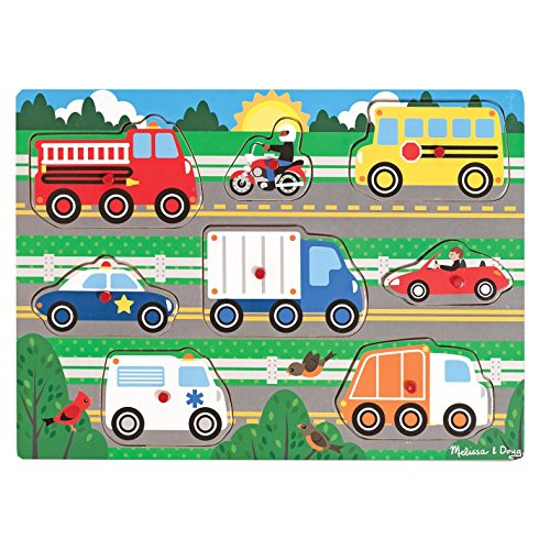 - 19051 - puzzle en bois à boutons - véhicules