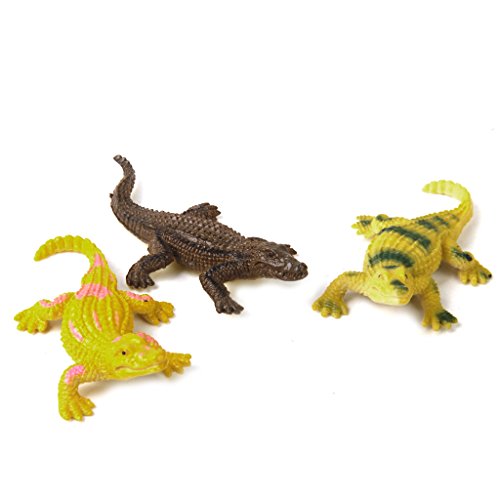 Lot 12pcs Crocodile Modèle Animal Plastique Jou...