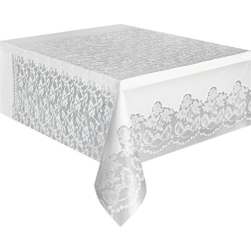 Nappe en dentelle en plastique blanc, 9 m x 4,5 m