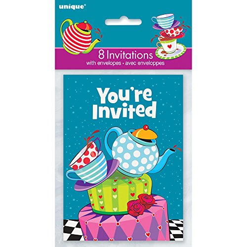 Chapelier Fou Tea Party Invitations, Lot de 8