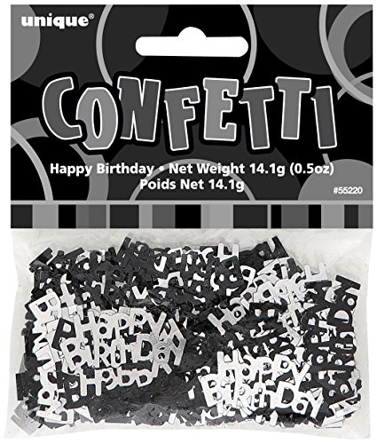 Confettis gris/noir Happy Birthday 0011179552207 Générique