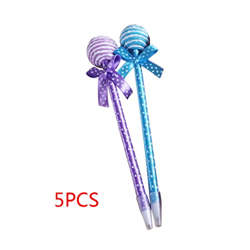5pcs forme ronde lollipop pen novelty papeterie...