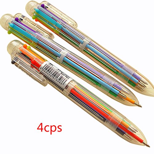 4pcs nouveauté 6 couleur en 1 stylo école burea...