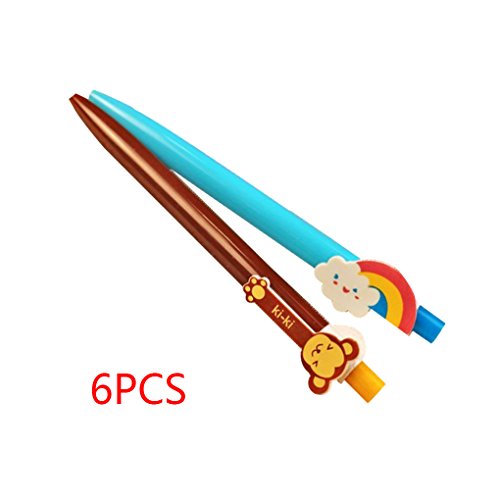 6pcs pen stationery cartoon animal mignon arc-s...