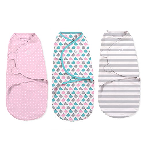SwaddleMe Original enveloppent (petit, rose baleine/spot et gris à rayures, lot de 3) code EAN 0012914872468 