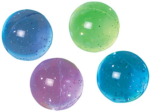 Lot de 12 balles rebondissantes à paillettes