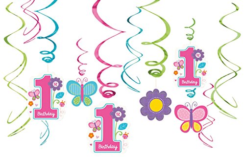 Décoration à suspendre 1 an fille sweet birthday