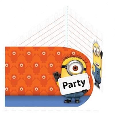 6 Invitations et Enveloppes Minions