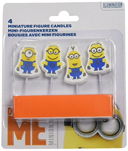 Mini-Bougies Figurine Minions x4 - Taille Unique