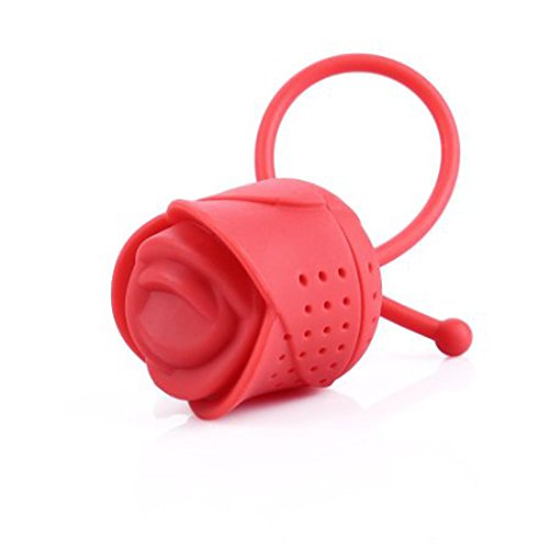 Silicone rose rouge en forme de passoire à thé ...