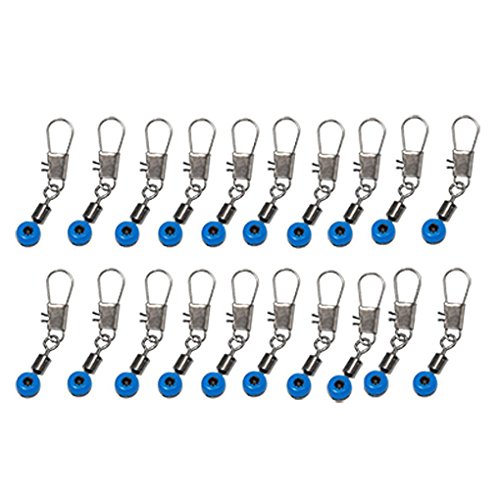 20pcs bleu ligne de pêche hook swivels shank co...