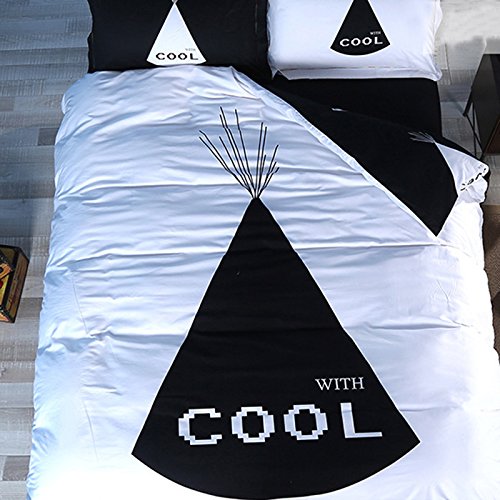 Elenxs King & Queen Crown Black & White Literie...