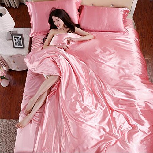 4pcs imité silk literie 1 housse de couette 1 f...