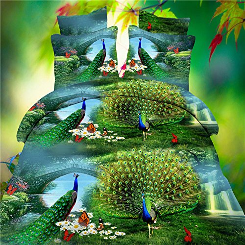 4pcs / set blanc 3d étoile imprimé literie poly...