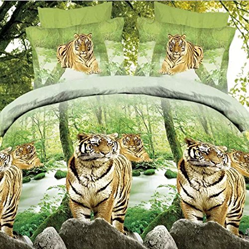 3d literie 4pcs / ensembles de lit tiger animal...