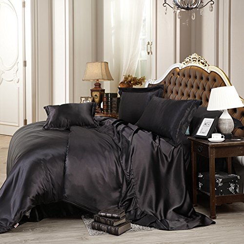 LUFA Top qualité soie satin literie 4 pièces housse de couette drap plat oreiller 200x230cm code EAN 0019006216964 