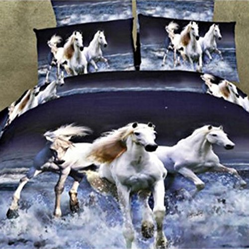 LUFA 4pcs / set printed 3d running horse housse de couette sets literie 200x230cm courir code EAN 0019006217374 