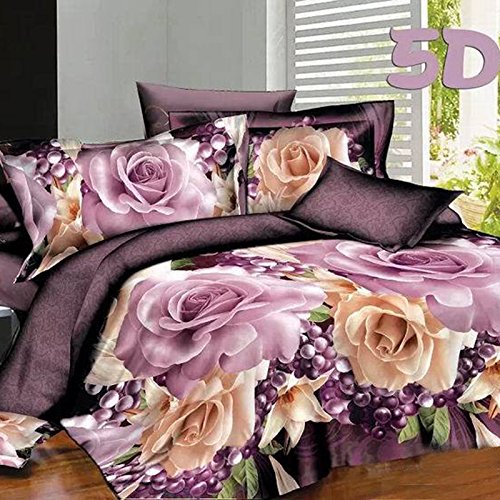 4pcs 3d purple rose fleurs / set couette sets r...