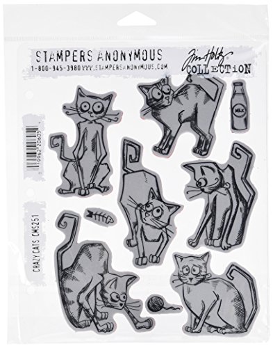 Stampers Anonymous Tim holtz tampons motif crazy cats 17,8 x 21,5 cm code EAN 0019962206054 
