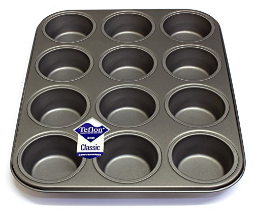 Moule à muffins anti-adhésif profond 12 emplace...