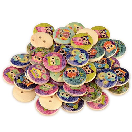 Lot de 50x Boutons Rond Chouette Hibou Mixte De...