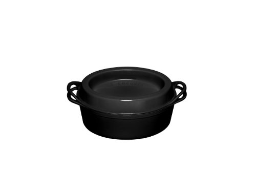 Doufeu cocotte en fonte ovale noir mat 35cm 250...